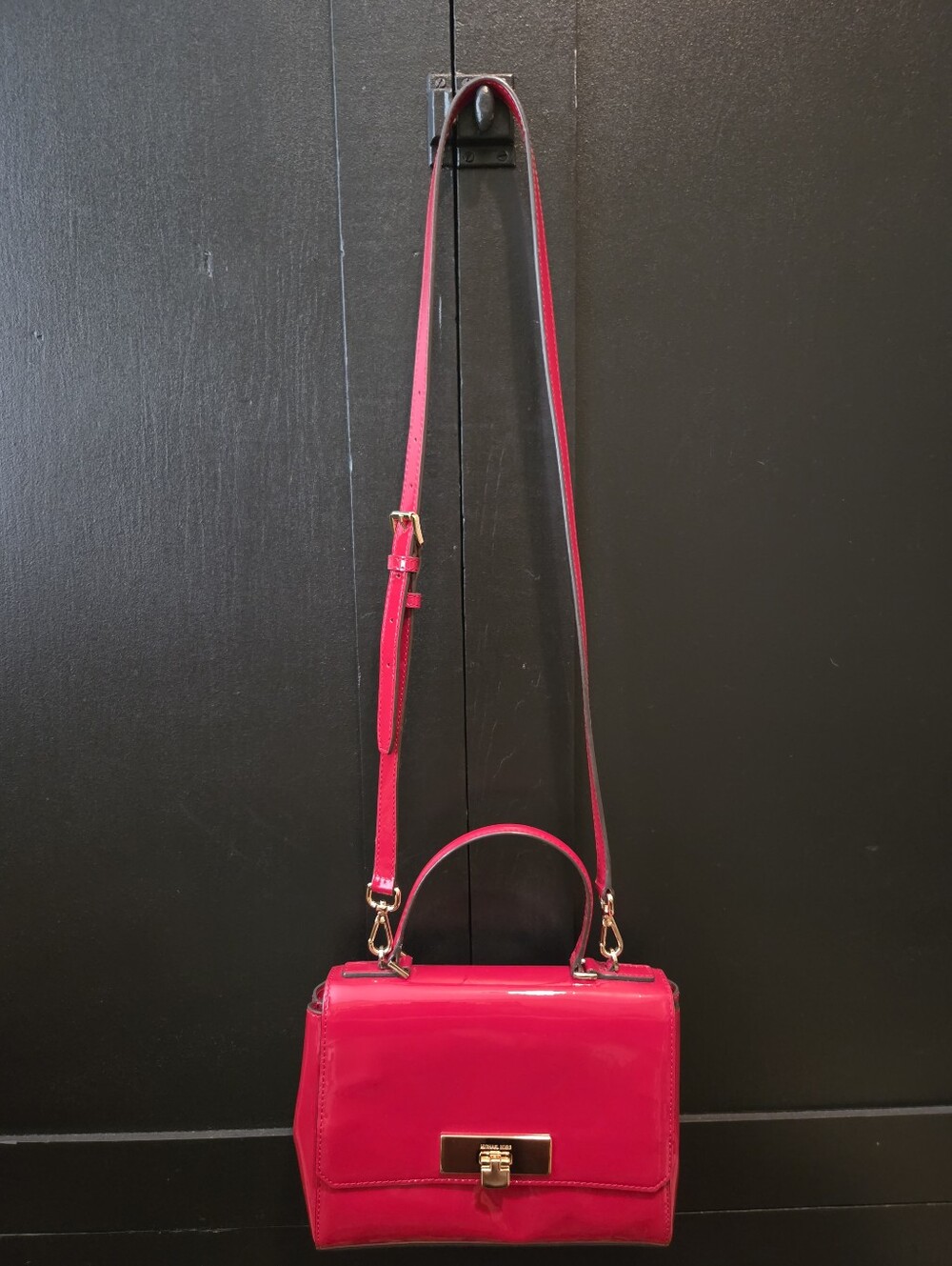 Michael Kors Callie Glossy Red Patent Leather Satchel - Picture 14 of 15